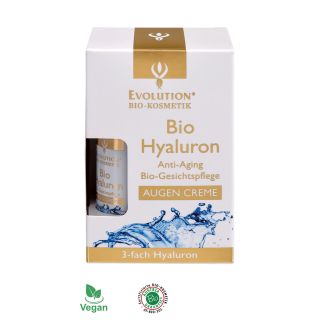 EVOLUTION BIO HYALURON AUGEN CREM - KRÉM PRE OBLASŤ OKOLO OČÍ Jemná a ľahká organická textúra krému preniká krehkou...